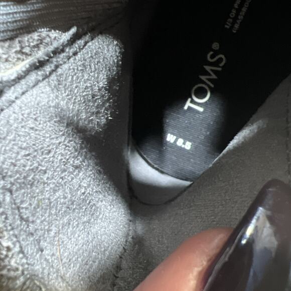 TOMS Boot Leather/Suede Hiking Boots Gray Womens Size 8.5 - Picture 8 of 9